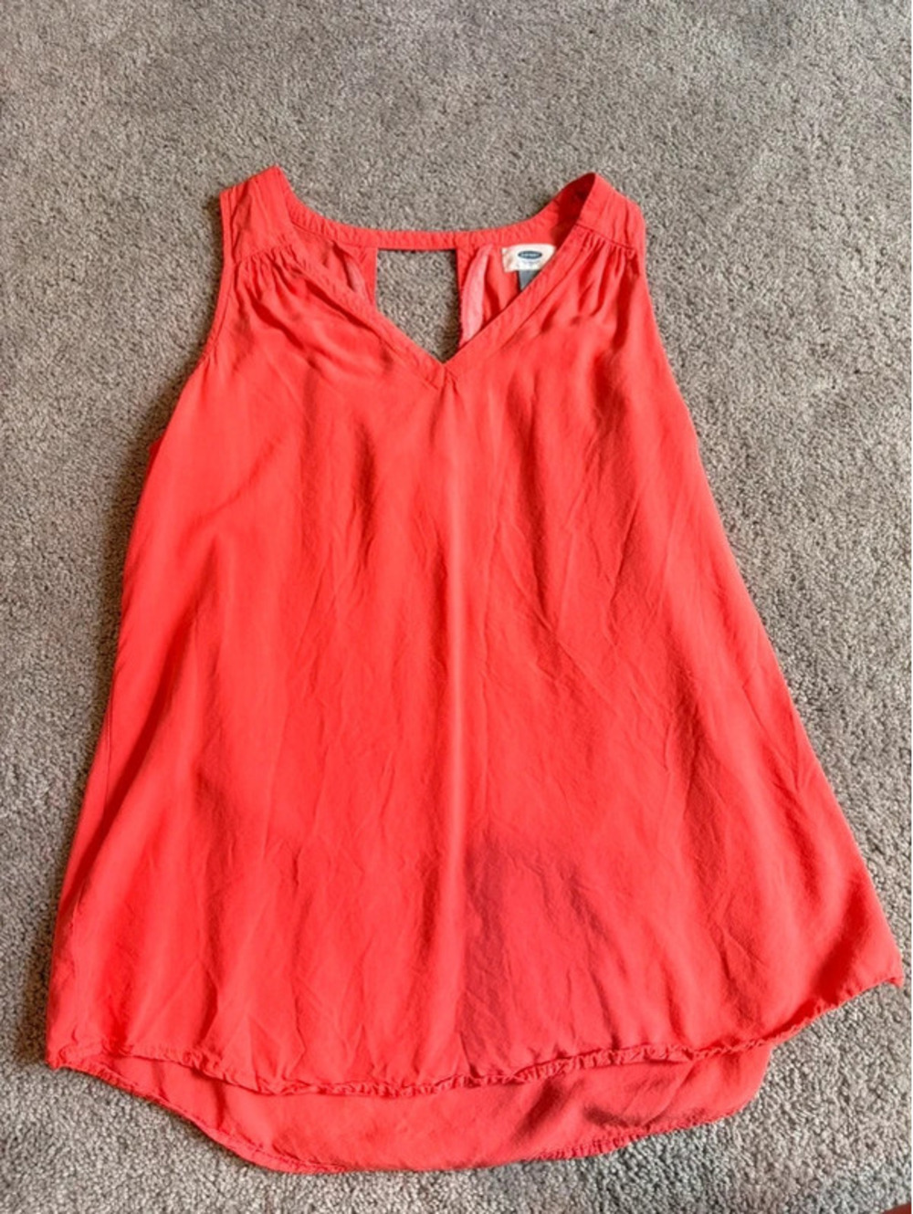 Old Navy Women’s Coral Sleeveless V-Neck Tunic Top Size Medium